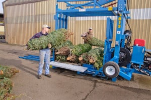 Our Christmas Tree Palletizer is designed to be the most efficient and reliable palletizer on the market. Innovative design allows for easy loading of pallets and trees. The 3 minute cycle time is an actual time recorded right from the field where they are being used.