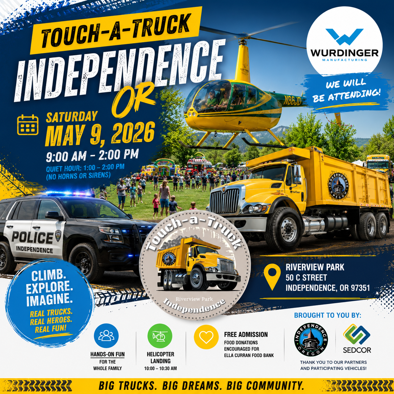 Touch A Truck event in Independence Oregon with Wurdinger Manufacturing