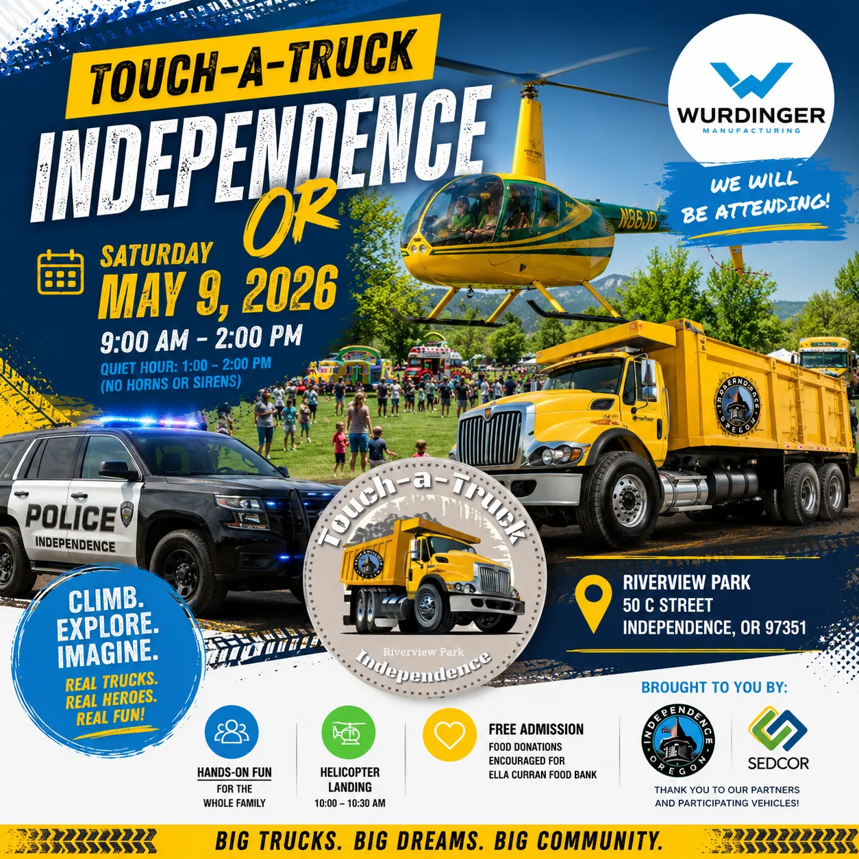 Touch A Truck event in Independence Oregon with Wurdinger Manufacturing
